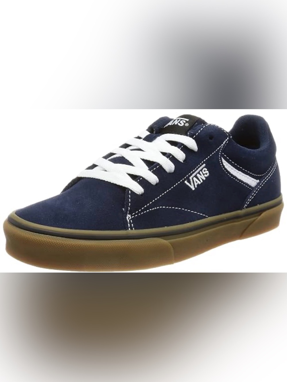 Vans Men’s Navy Suede Low-Top Sneakers with Gum Sole